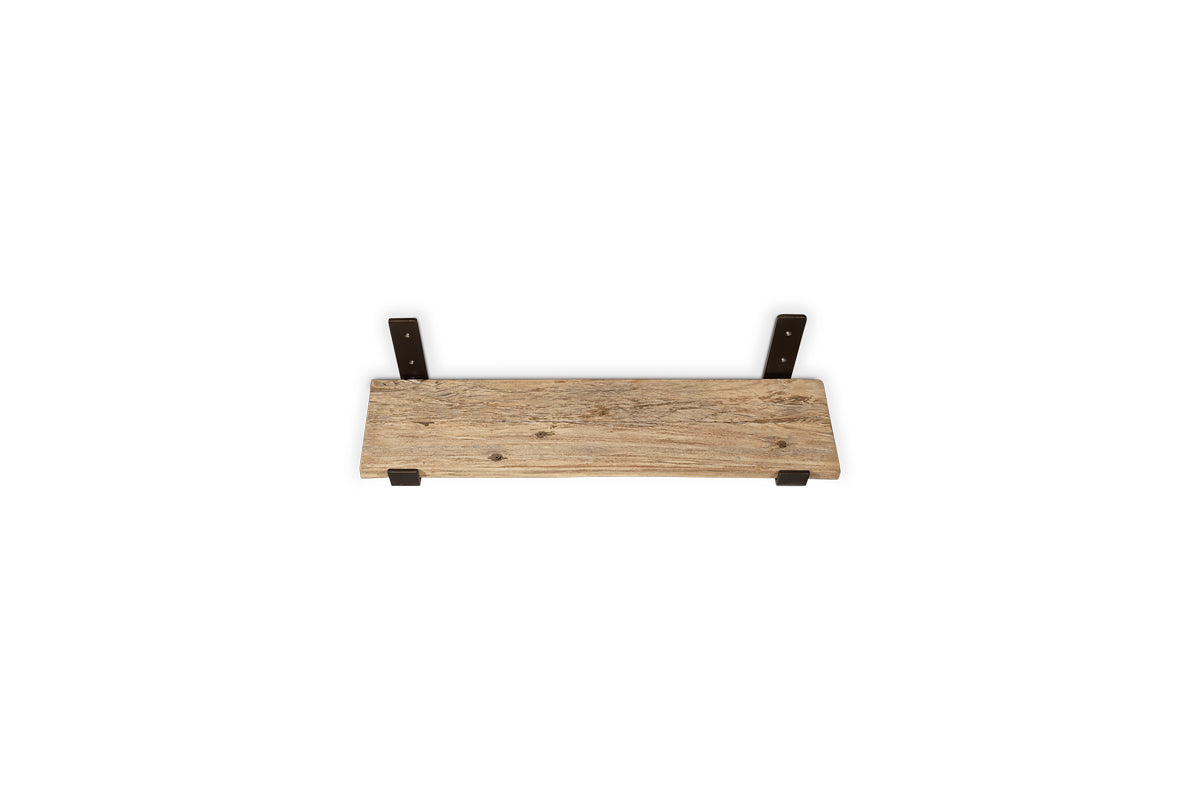 Ibo Reclaimed Wood & Iron Shelf - Natural-Trade nkuku