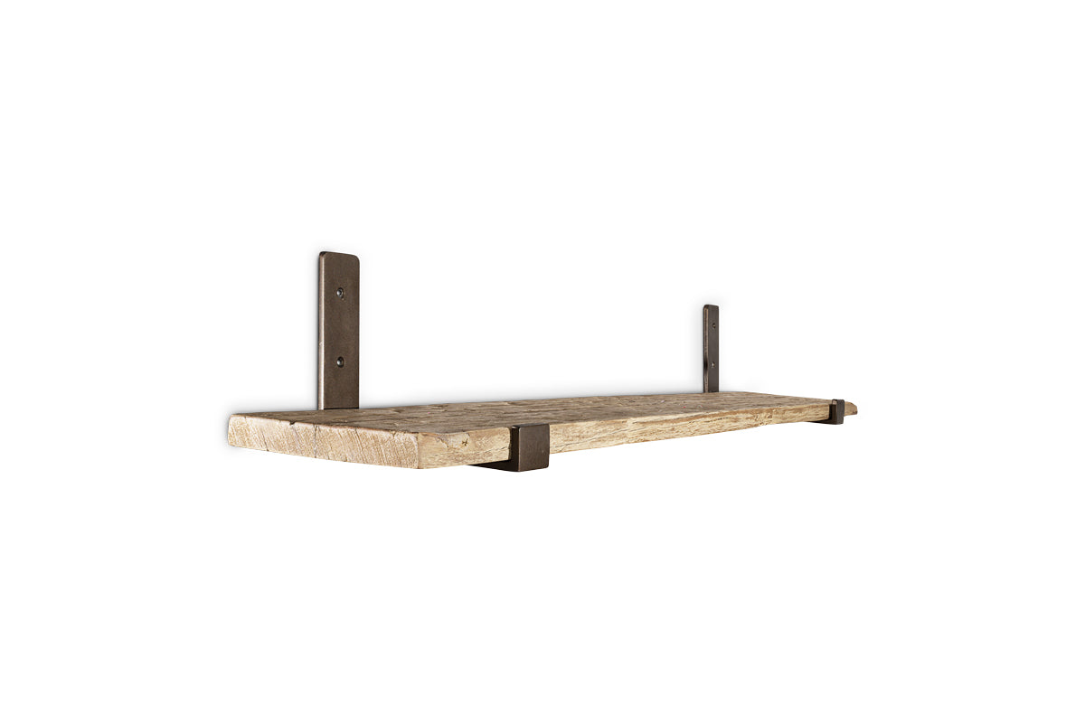 Ibo Reclaimed Wood & Iron Shelf - Natural-Trade nkuku