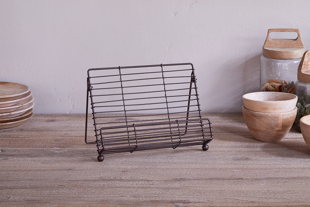 Inkollu Wire Bookstand - Aged Brass-Trade nkuku