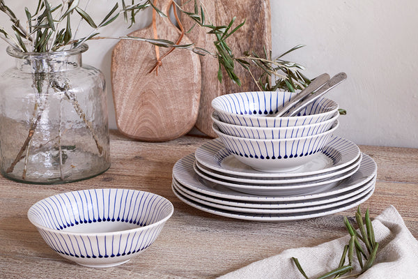 Iba Dinnerware Set - Indigo - (Set of 12)-Trade nkuku