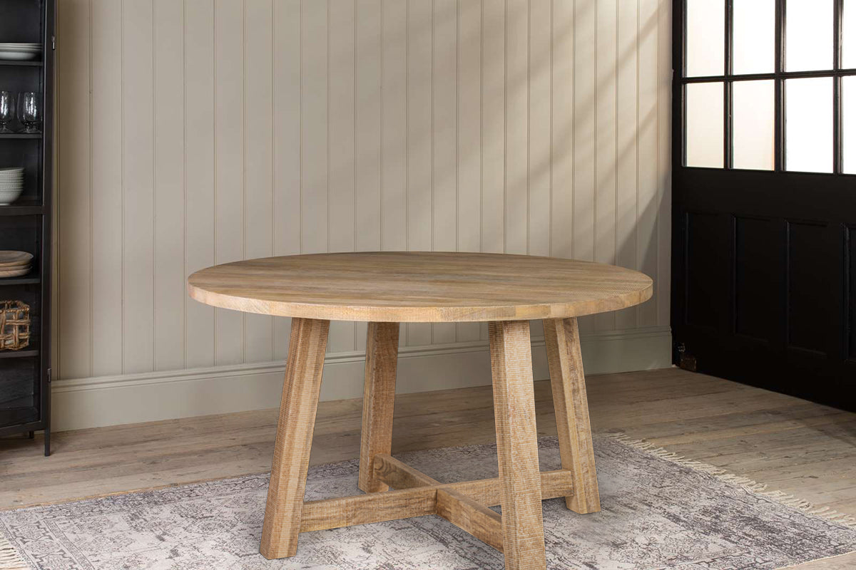 Indali Mango Wood Round Dining Table - Large