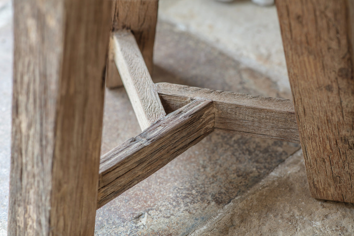 Ibo Reclaimed Wood Round Side Table - Natural