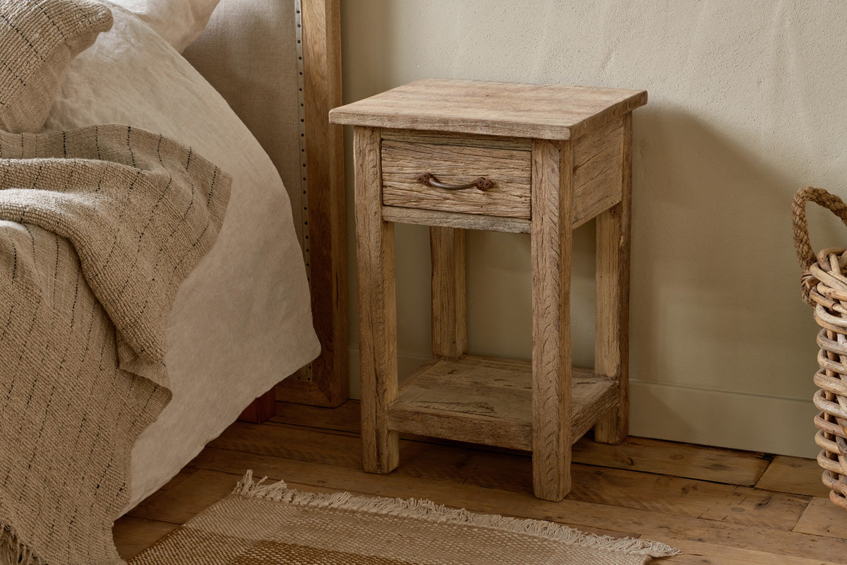 Ibo Reclaimed Wood Bedside Table - Natural