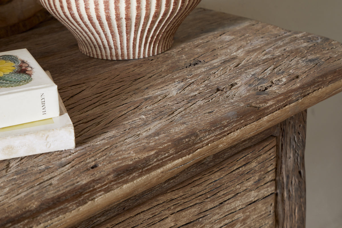 Ibo Reclaimed Wood 1 Drawer Console Table - Natural
