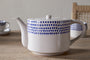 Indigo Drop 4 Person Teapot - Cream & Indigo