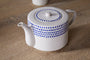 Indigo Drop 4 Person Teapot - Cream & Indigo