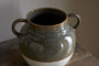 Inha Reactive Glaze Vase - Dark Olive & Natural
