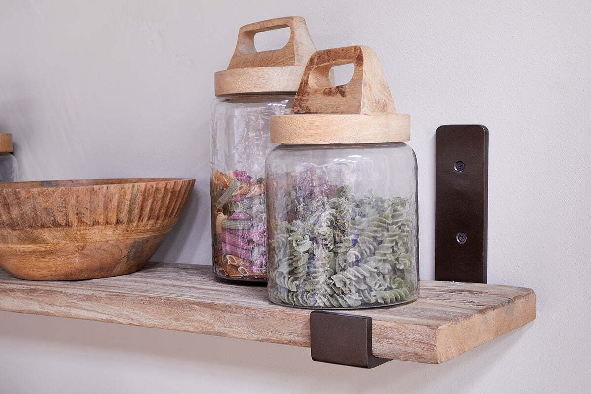 Ibo Reclaimed Wood & Iron Shelf - Natural