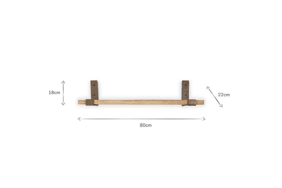 Ibo Reclaimed Wood & Iron Shelf - Natural