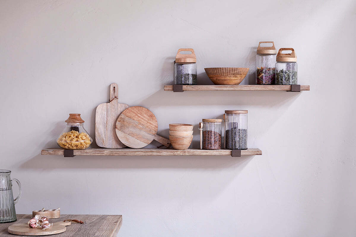 Ibo Reclaimed Wood & Iron Shelf - Natural