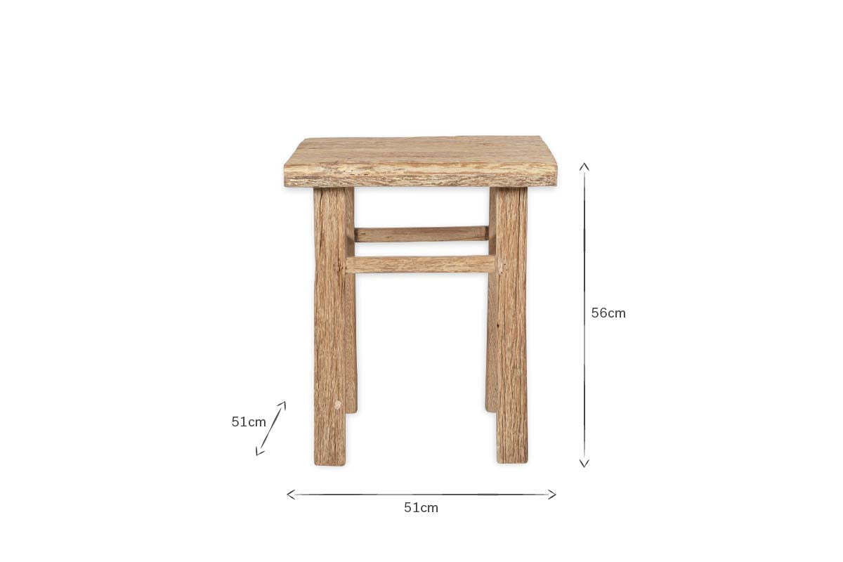 Ibo Reclaimed Wood Side Table - Natural