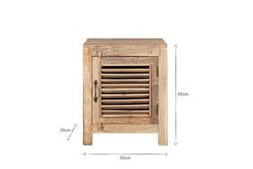 Ibo Reclaimed Wooden Slatted Cabinet – Natural - Small