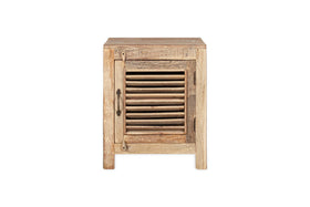 Ibo Reclaimed Wooden Slatted Cabinet – Natural - Small