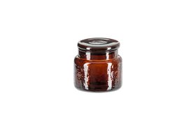 Ilcoso Recycled Hammered Glass Storage Pot - Amber