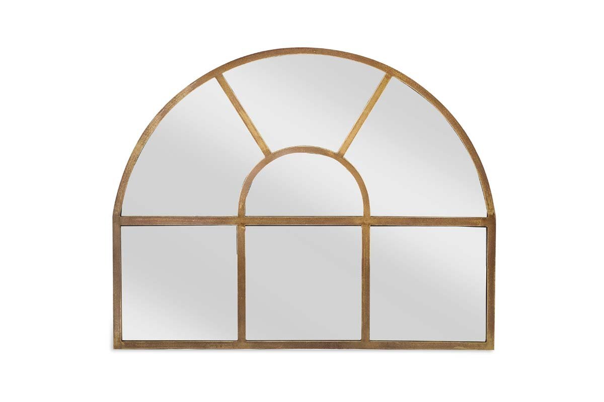 Imoma Iron Overmantel Arch Mirror - Brass
