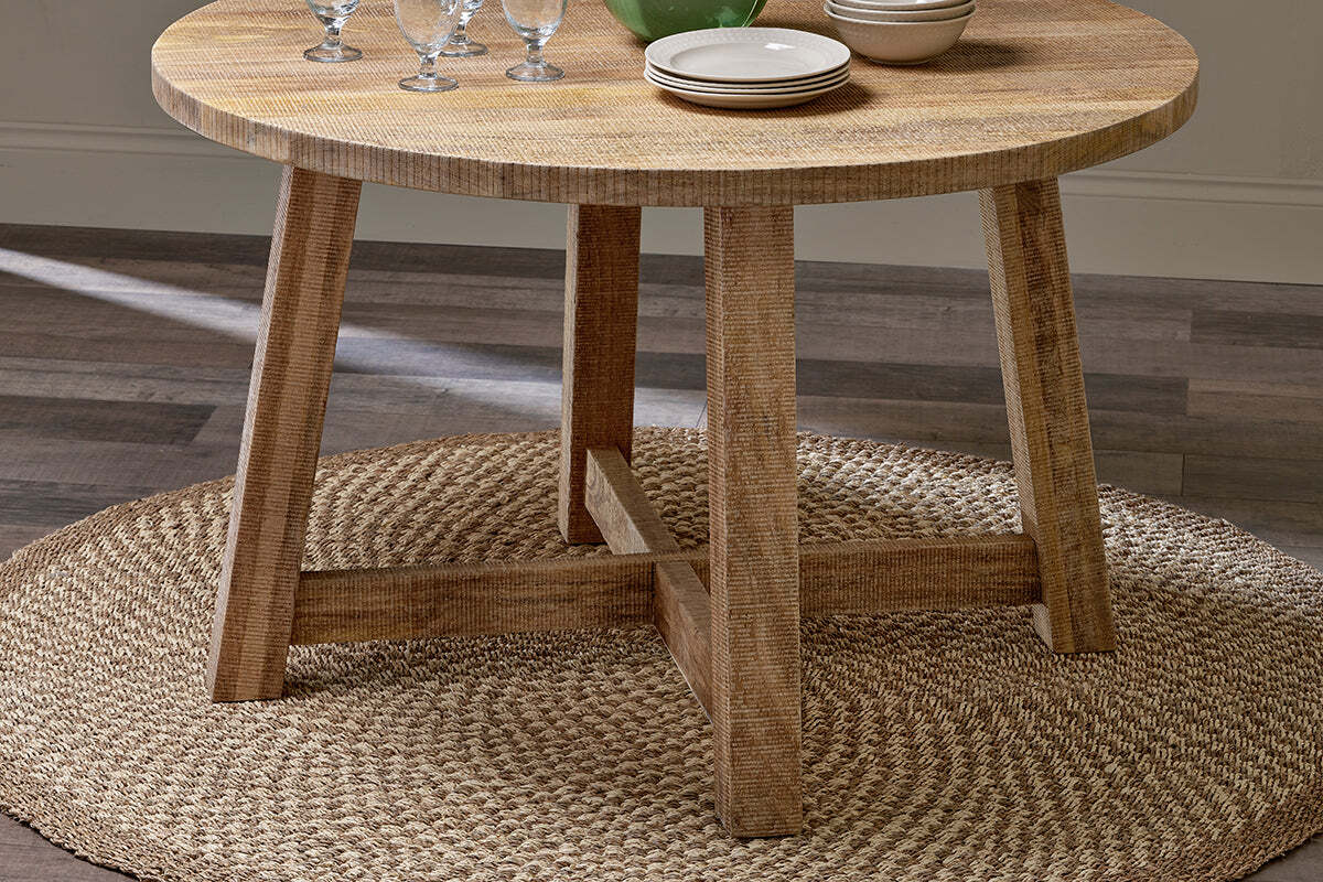 Indali Mango Wood Round Dining Table - Natural