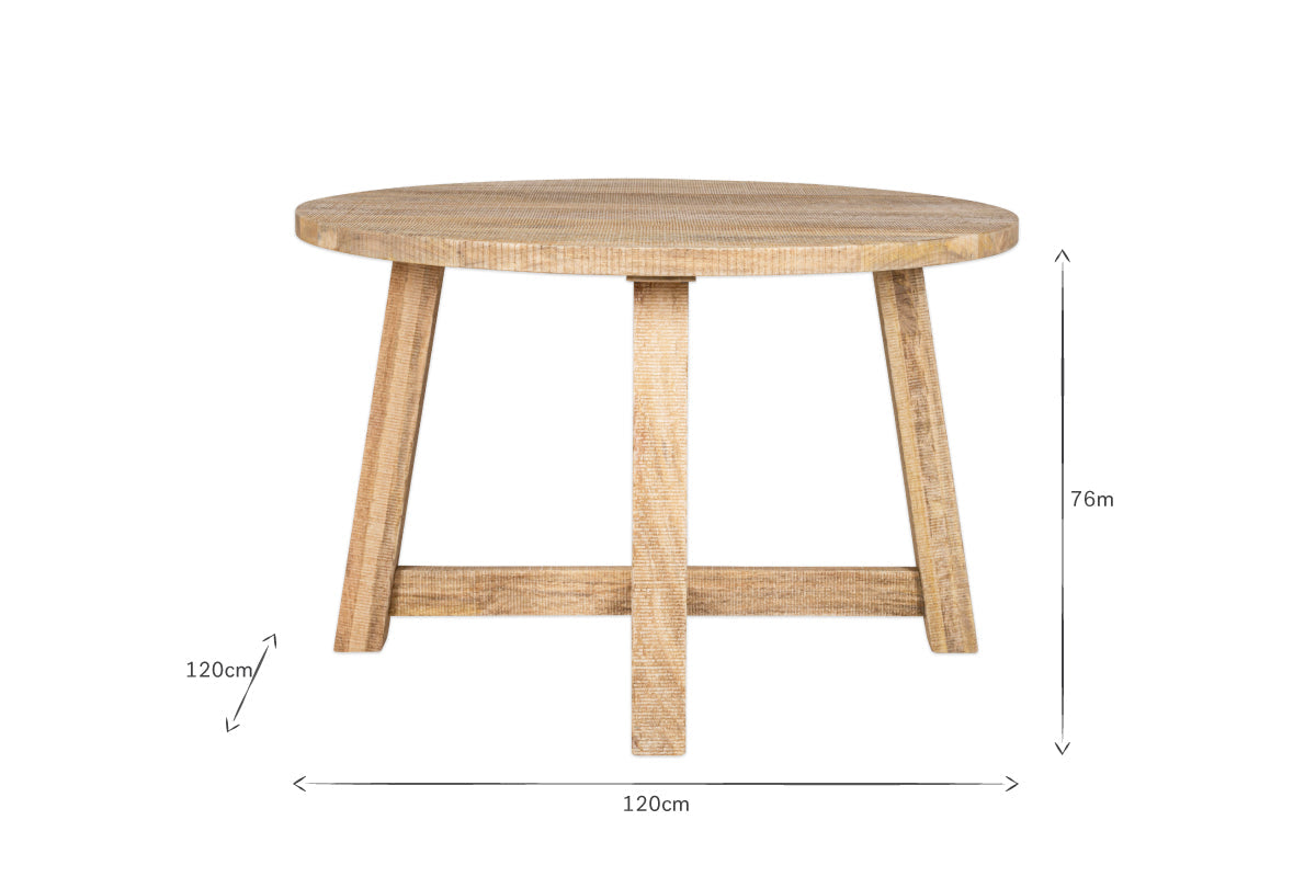 Indali Mango Wood Round Dining Table