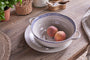 Indigo Drop Colander - Cream & Indigo