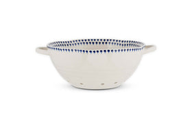 Indigo Drop Colander - Cream & Indigo