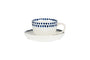 Indigo Drop Cup & Saucer - Cream & Indigo