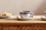 Indigo Drop Cup & Saucer - Cream & Indigo