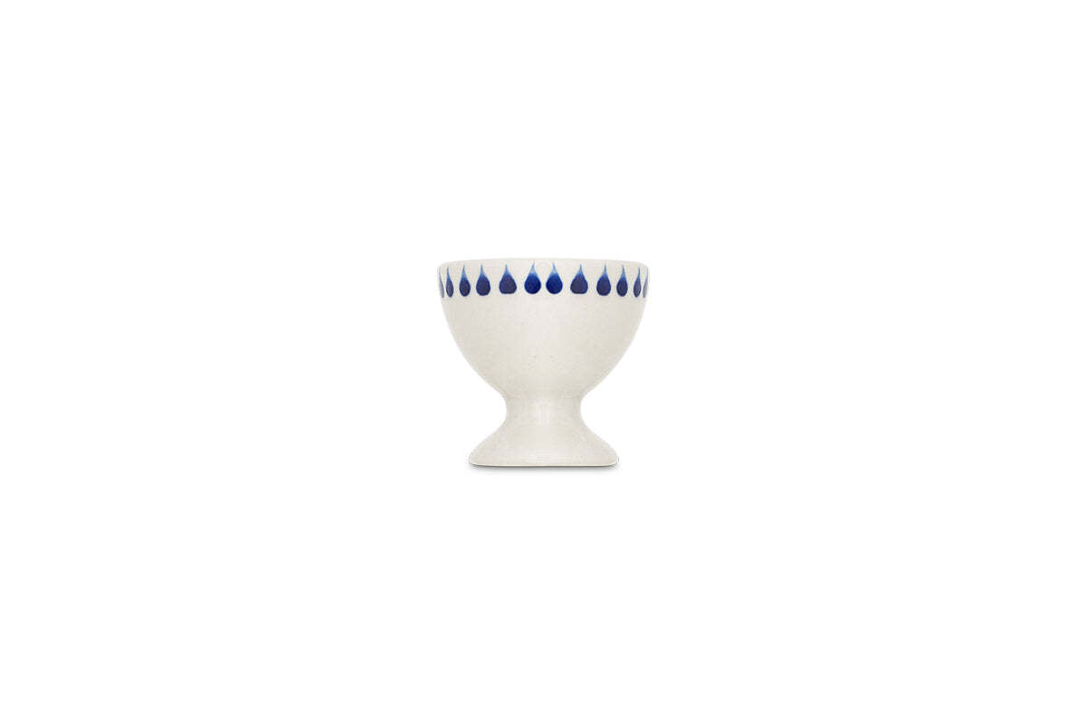 Indigo Drop Egg Cups - Cream & Indigo (Set of 2)