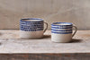 Indigo Drop Mug - Cream & Indigo - Small (Set of 2)