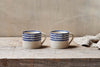 Indigo Drop Mug - Cream & Indigo - Small (Set of 2)