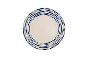 Indigo Drop Side Plate - Cream & Indigo