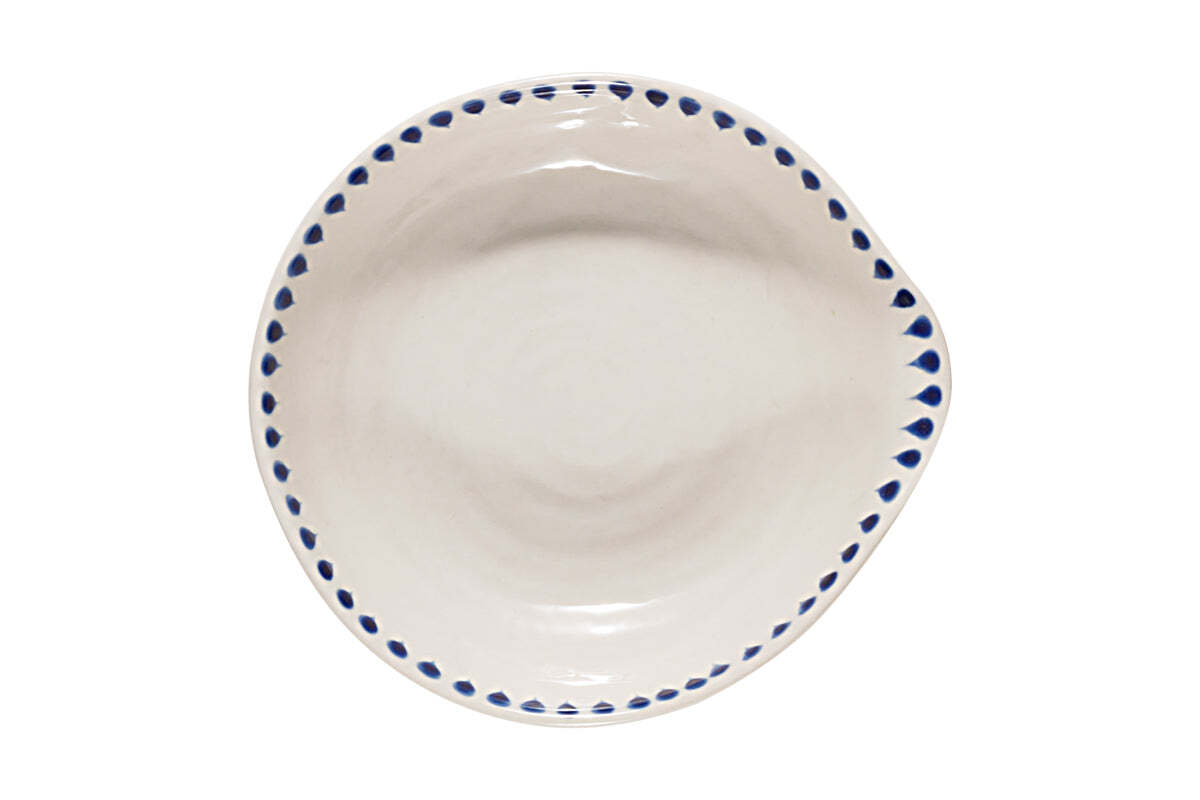 Indigo Drop Spoon Rest - Cream & Indigo