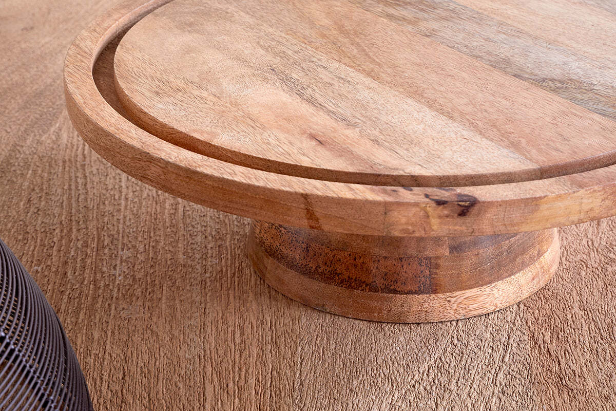 Inkollu Wire & Mango Wood Cake Stand - Aged Brass