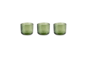 Irda Glass Small Tealight - Dark Emerald  - Small (Set of 3)