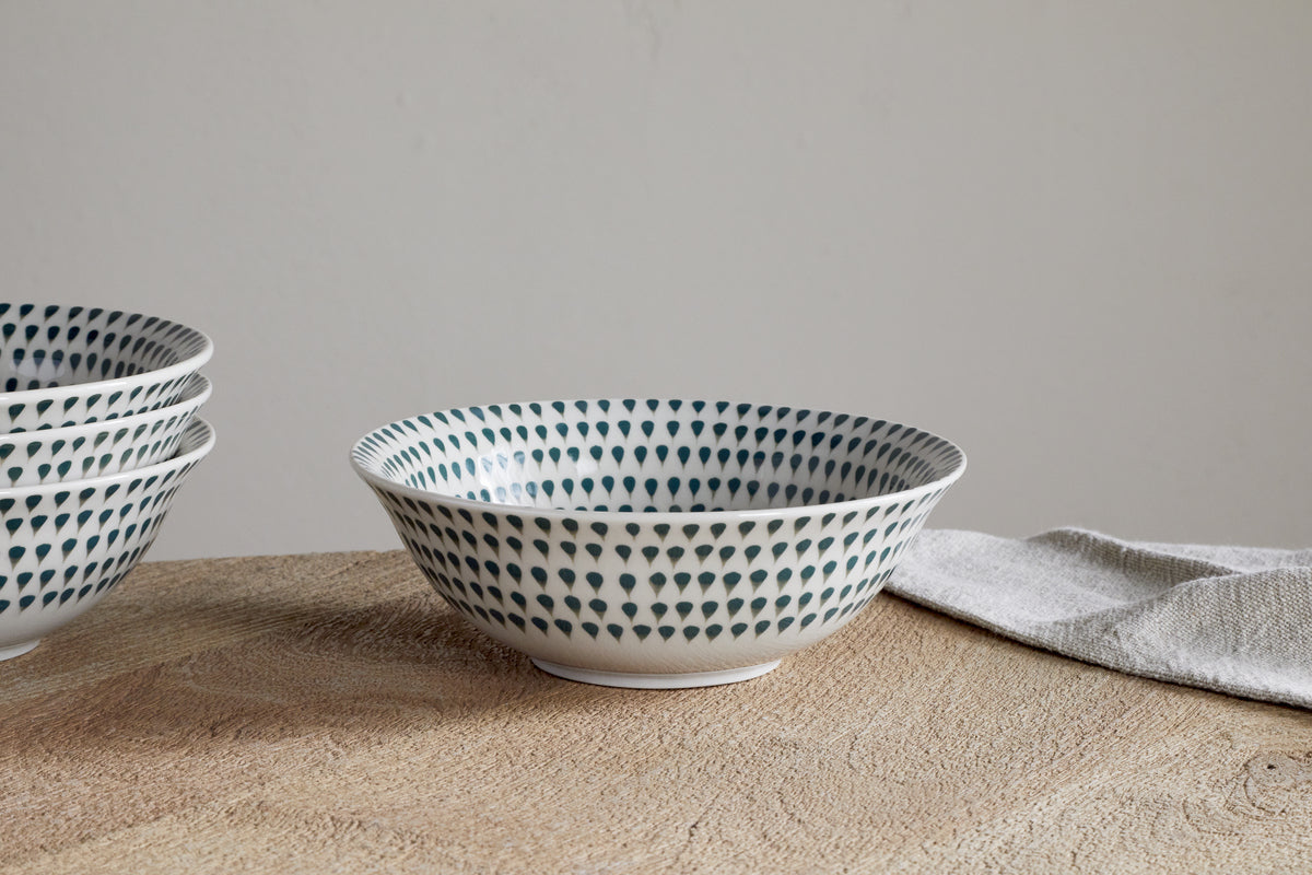 Juniper Drop Cereal Bowl - Cream & Juniper