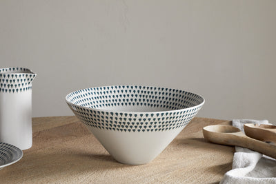 Juniper Drop Serving Bowl - Cream & Juniper - Medium