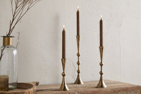 Javanee Candle Holder - Antique Brass