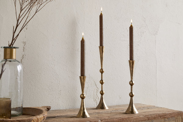 Javanee Candle Holder - Antique Brass