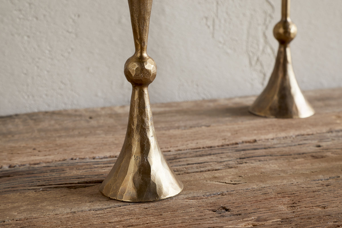 Javanee Candle Holder - Antique Brass