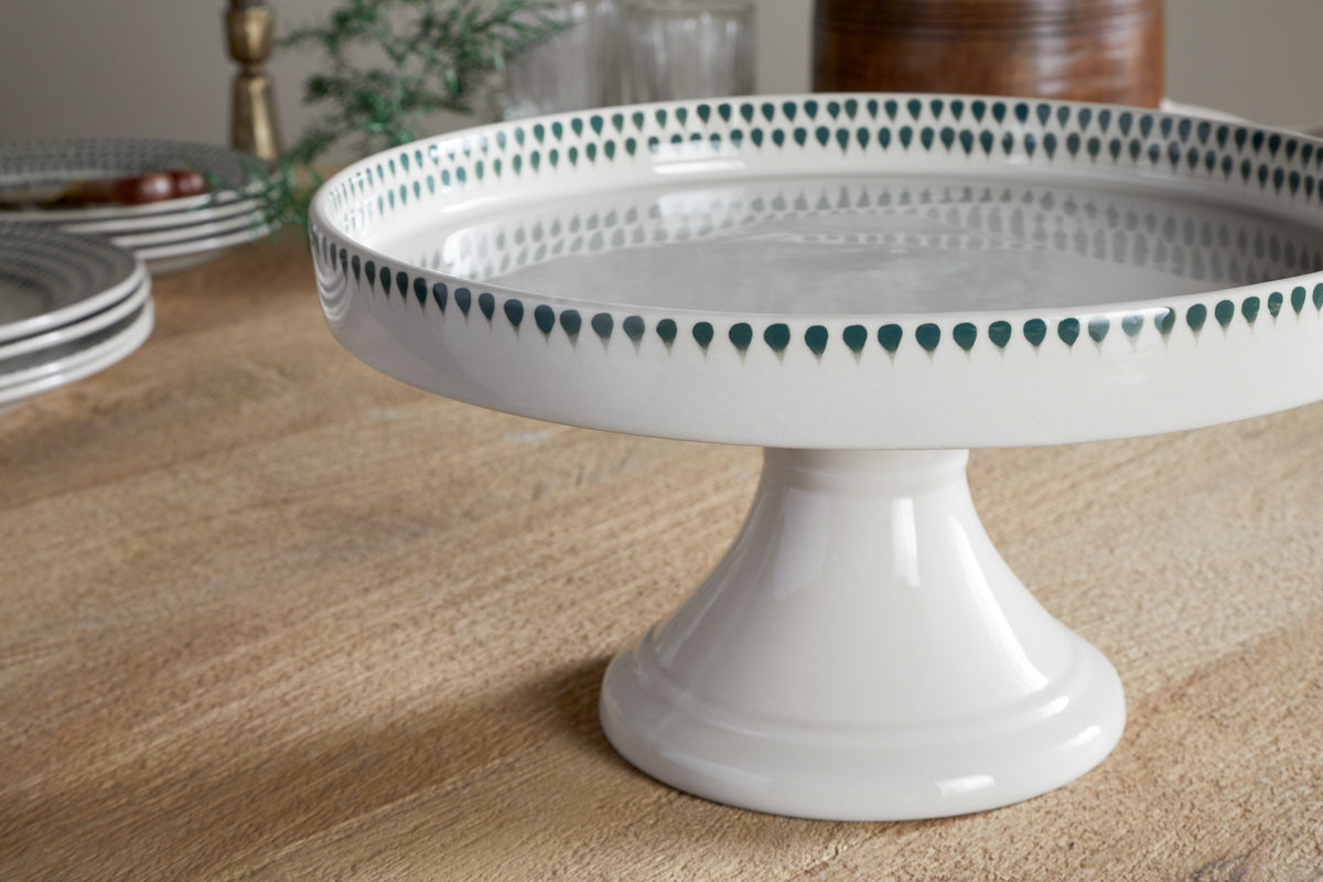 Juniper Drop Ceramic Stand - Cream & Juniper