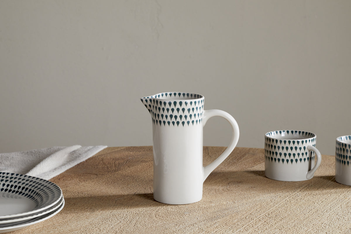 Juniper Drop Jug - Cream & Juniper - Small