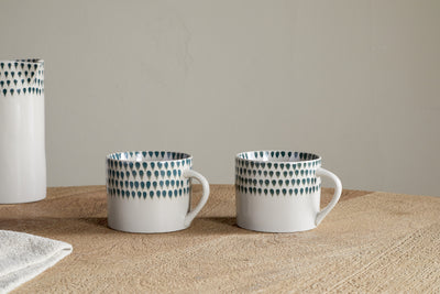 Juniper Drop Mug - Cream & Juniper - Small (Set of 2)
