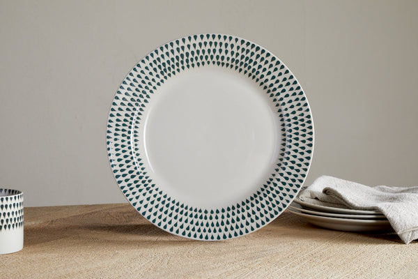 Juniper Drop Dinner Plate - Cream & Juniper