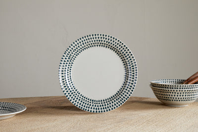 Juniper Drop Side Plate - Cream & Juniper