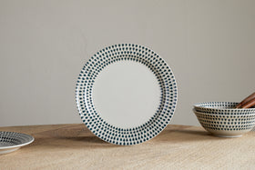 Juniper Drop Dinnerware Set - Cream & Juniper (Set of 12)