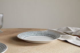 Juniper Drop Dinnerware Set - Cream & Juniper (Set of 12)