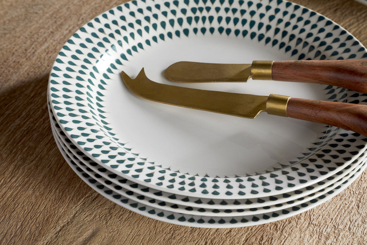 Juniper Drop Side Plate - Cream & Juniper