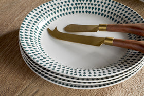 Juniper Drop Side Plate - Cream & Juniper