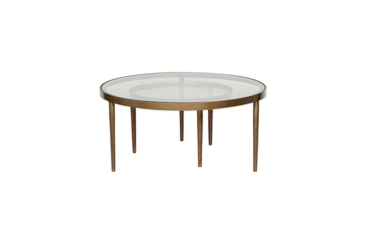 Jiya Iron & Glass Nested Coffee Tables - Brass