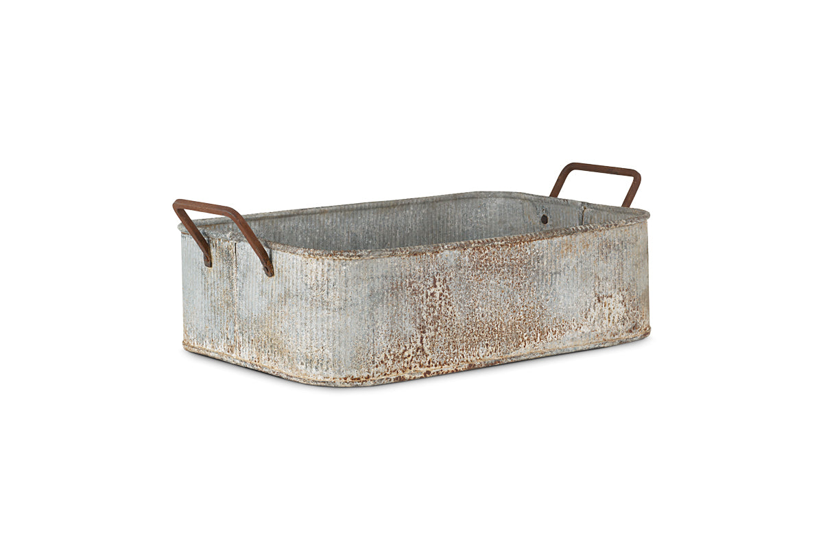 Japos Outdoor Planter Tray - Aged Zinc-Trade nkuku