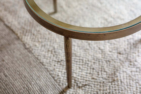 Jiya Iron & Glass Nested Coffee Tables - Brass