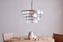 Kagitha Recycled Glass Statement Chandelier - Antique Brass & Clear